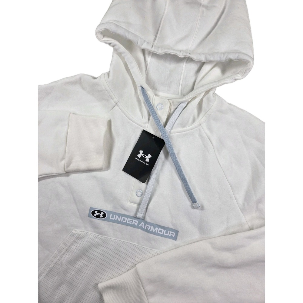 New Under Armour Hoodie Womens Medium Rival Fleeceβ 12.1 White